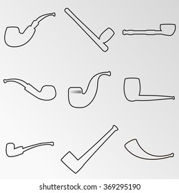 Vector illustrations on the theme of smoking pipes