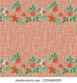 Vector illustrations with orange flowers on a colorful vertical horizontal background