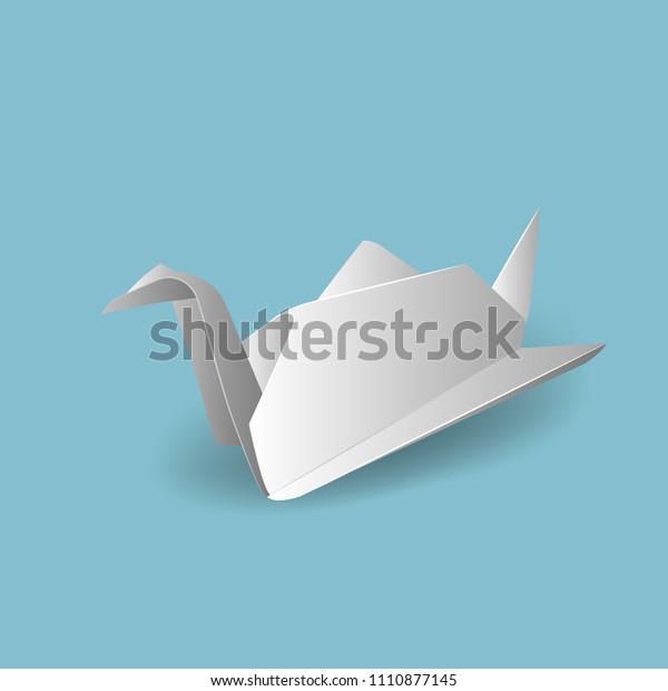 Vector Illustrations Origami Bird Wonderful Paper Stock