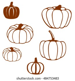 Vector illustrations outline pumpkin EPS 10
