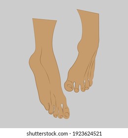 Vector illustrations pack of human feet in various gestures.