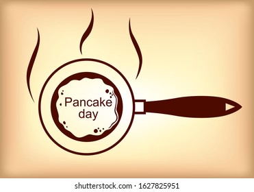 Vector illustrations of Pancake day banner on brown background