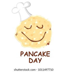 Vector Illustrations Of Pancake Day Greeting Cartoon Card