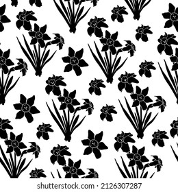 Vector illustrations of pattern seamless with narcissus flowers