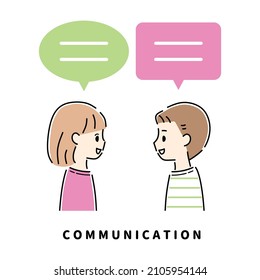 Vector illustrations of people communicating.