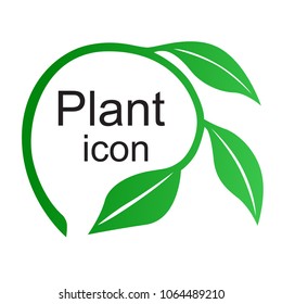 Vector illustrations of plant icon of branch with leaves