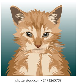 vector illustrations of portraits of cats on a colored background. wall art print poster