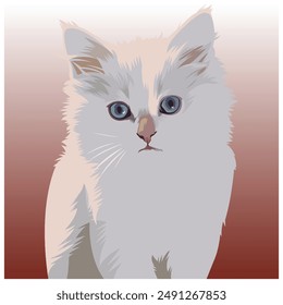 vector illustrations of portraits of cats on a colored background. wall art print poster
