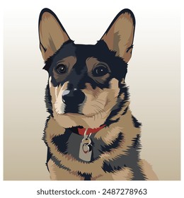 vector illustrations of portraits of dogs on a colored background. wall art print poster