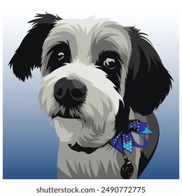 vector illustrations of portraits of dogs on a colored background. wall art print poster