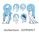vector illustrations of praying virgin Mary


