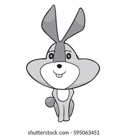 Vector illustrations rabbit cartoon on a white background.