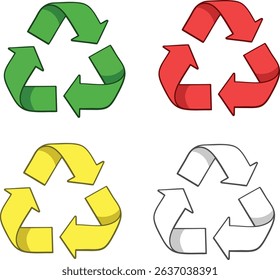 Vector Illustrations of Recycling Signs on White 