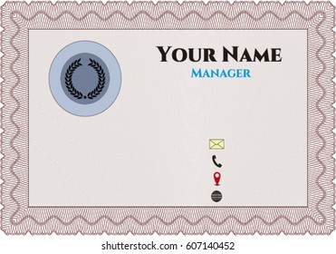 Vector illustrations of Red business card template (red color)
