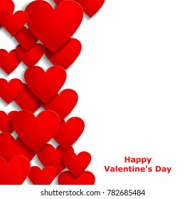 Vector illustrations of red Valentines hearts greeting card