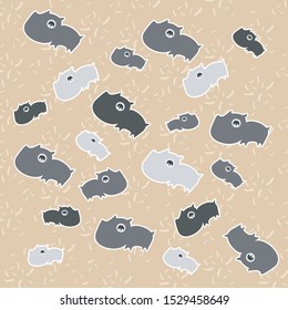 Vector  illustrations. rhino cartoon characters and background banana, design elements.