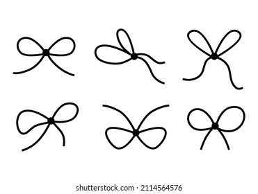 Vector illustrations of rope bows icon set