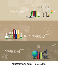 Vector illustrations of scientists in laboratories conducting research