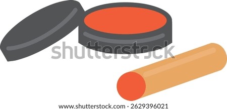 Vector illustrations of seals and vermilion seals used mainly in Japan
