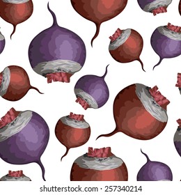 Vector illustrations of seamless pattern with beetroots vegetables