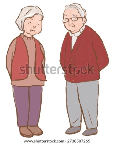 vector illustrations of a senior man and woman and their entire bodies