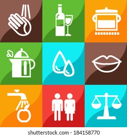 Vector illustrations. Set of flat healthcare icons. Design concept