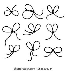 Vector illustrations of set of lace bows