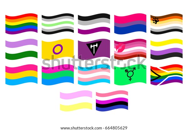 Vector Illustrations Set Lgbt Flags On Stock Vector (Royalty Free ...