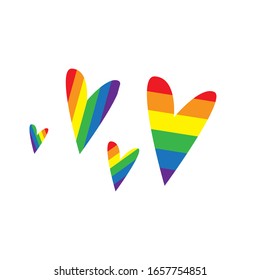 Ilustraciones vectoriales de color arcoiris.Bandera del arco iris Lgbt. Concepto de la divulgación pública. Mensaje de libertad de expresión. Diseño textil, adhesivo 