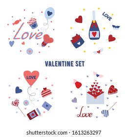 Vector illustrations set for Valentine's Day