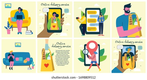 Ilustraciones vectoriales Concepto de compra con diferentes personas para el desarrollo de sitios web y sitios web móviles en el diseño plano