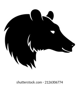 Icono de perfil con ilustraciones vectoriales de cabezas de oso de silueta