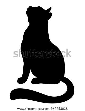Vector Illustrations Silhouette Cat Looking Stock Vector (Royalty Free) 362253038