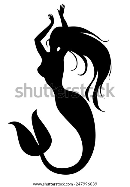 Vector Illustrations Silhouette Dance Mermaid Stock Vector (Royalty ...