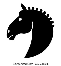 Vector illustrations of silhouette horses head in profile icon