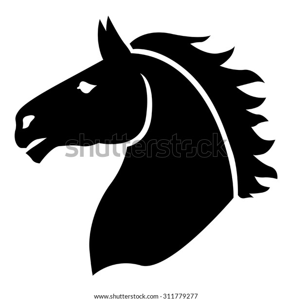 Download Vector Illustrations Silhouette Horses Head Profile Stock ...