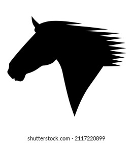 Vector illustrations of silhouette horses heads in profile icon