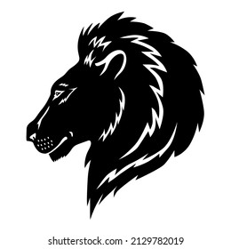Vektorgrafiken von Silhouette-Löwenköpfen auf Profilsymbol