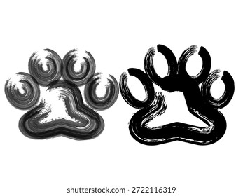 Ilustraciones vectoriales, arte simple de la línea del cojín de la pata del animal