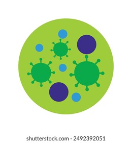 Vector Illustrations of Simple Shapes of Various Virus Icons and Pictograms