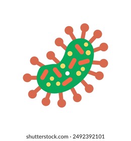 Vector Illustrations of Simple Shapes of Various Virus Icons and Pictograms