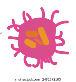 Vector Illustrations of Simple Shapes of Various Virus Icons and Pictograms