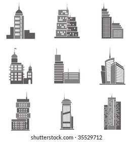 Vector illustrations of skyscrapers. Great design elements for various projects!