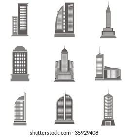 Vector illustrations of skyscrapers. Great design elements for various projects!