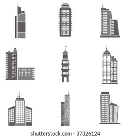 Vector illustrations of skyscrapers. Great design elements for various projects!