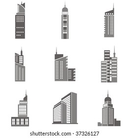Vector illustrations of skyscrapers. Great design elements for various projects!