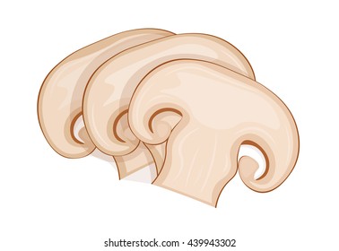 vector illustrations , sliced ??mushrooms , isolated on white