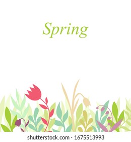 Vector illustrations of spring greeting card