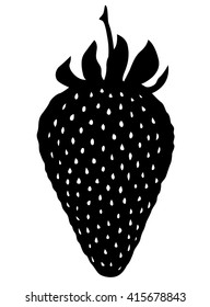 Vector Illustrations Of Strawberry Silhouette Icon