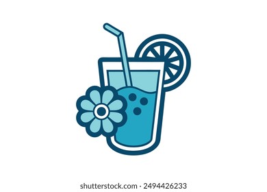Vector illustrations of summer drinks in cartoon, clipart, and line art styles. 